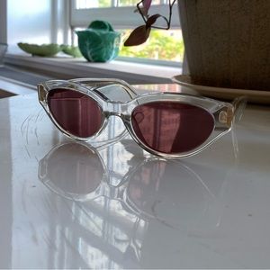 Mint condition RETROSUPERFUTURE SUPER DREW SUNGLASSES - CRYSTAL CLEAR/BURGUNDY